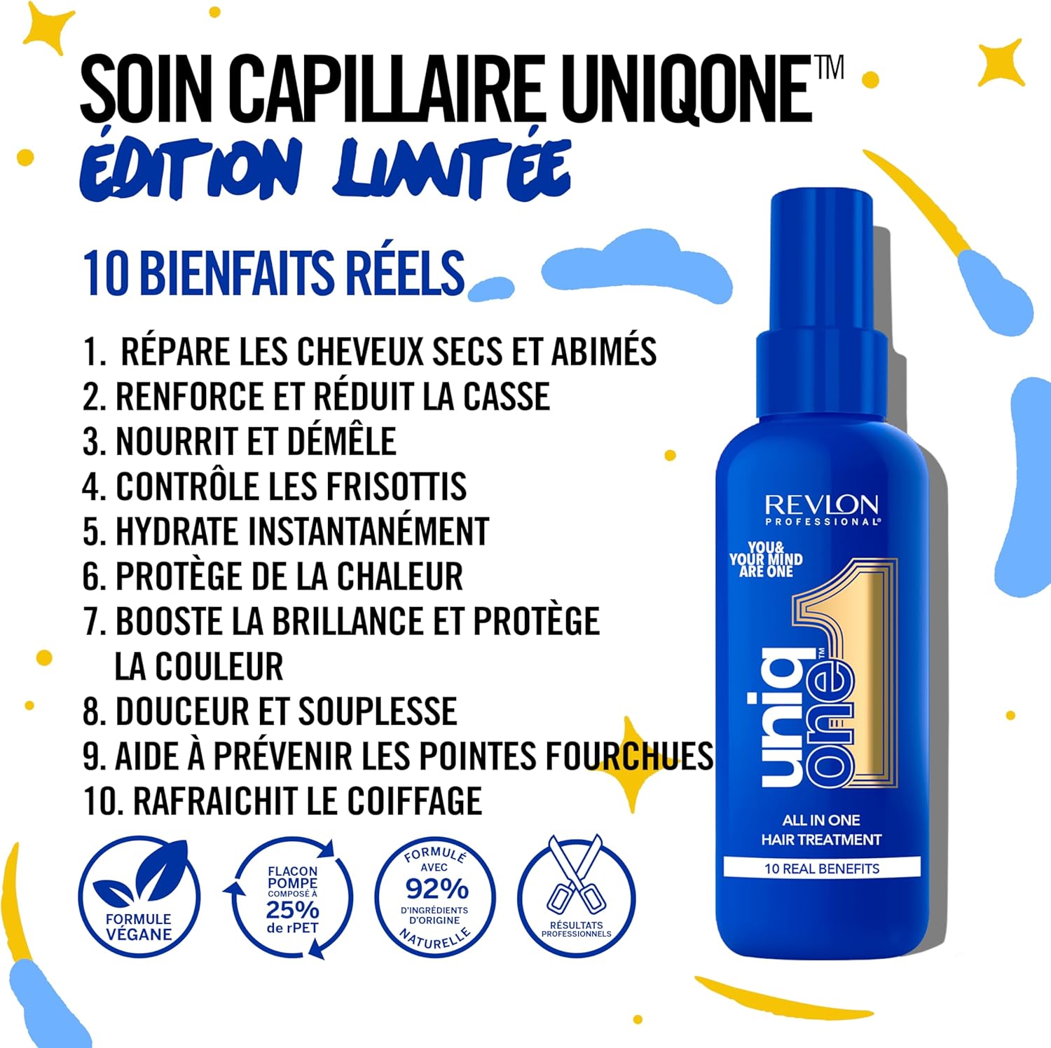 Revlon - UniqOne Masque Spray 150ml - soin vegan nourrissant cheveux
