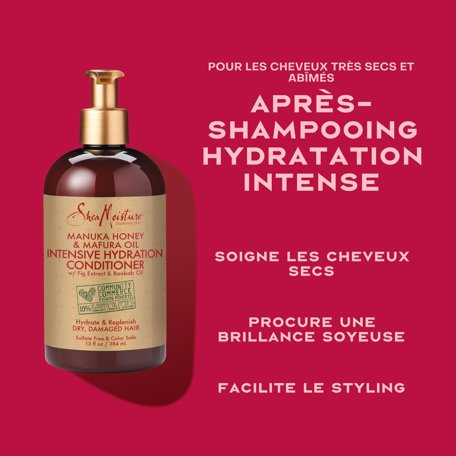 SheaMoisture - Manuka/Mafura - 384ml x2 - Cheveux secs et abîmés