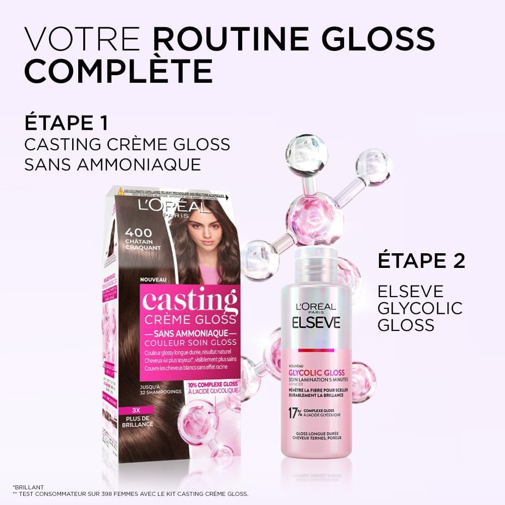 L'Oréal Paris - Casting Crème Gloss - châtain clair - coloration soin sans ammoniaque