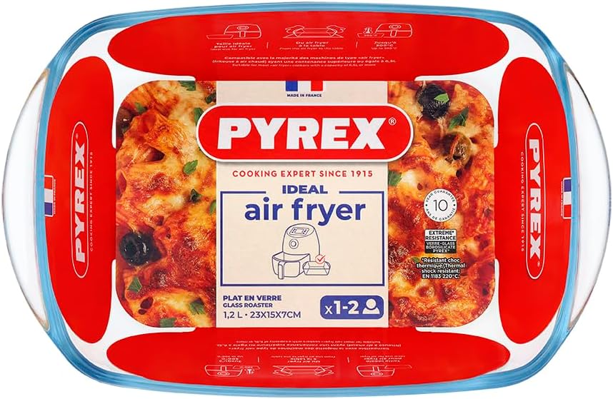 Pyrex - Ideal Airfryer - 23x15 cm - verre borosilicate, four, 1.1L