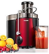 FOHERE Centrifugeuse pour fruits et légumes en acier inoxydable, 400 W Centrifugeuse 65 mm Ouverture de remplissage...