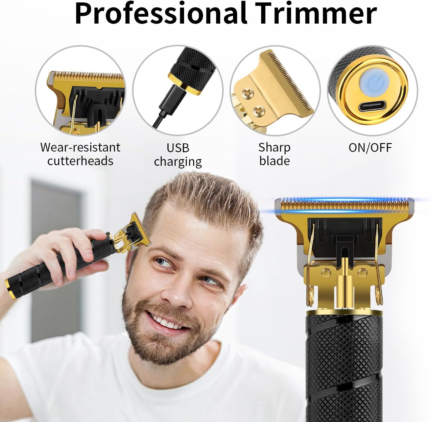 HIENA - Tondeuse Pro sans fil - kit complet, lame acier, 3 pcs