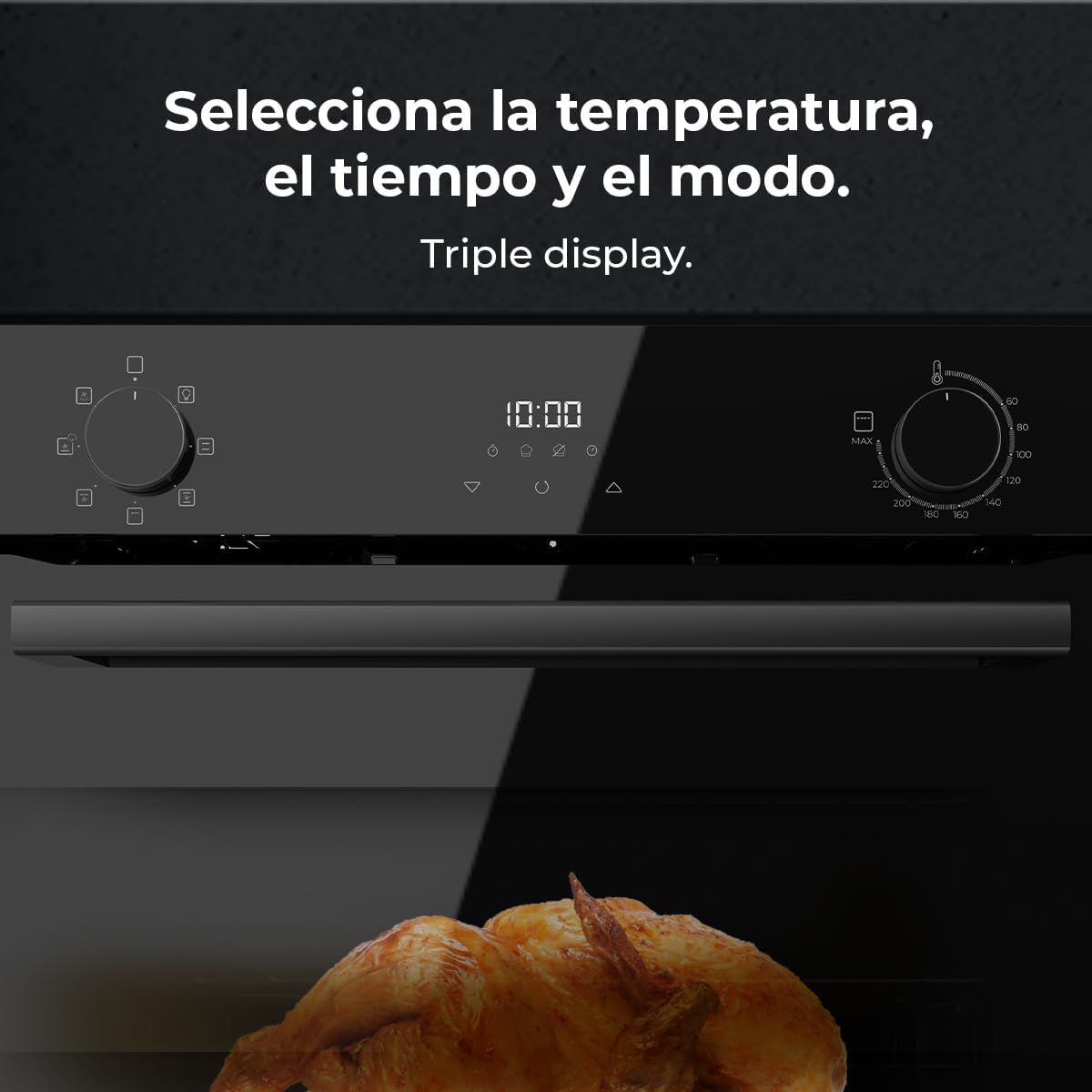 Cecotec - Four encastrable Bolero série Hexa, 53L, 2600W, 7 fonctions, nettoyage facile, M224500