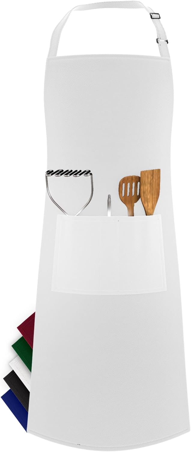 LEFUNDA - Tablier cuisine 3 poches - réglable, imperméable, longues lanières