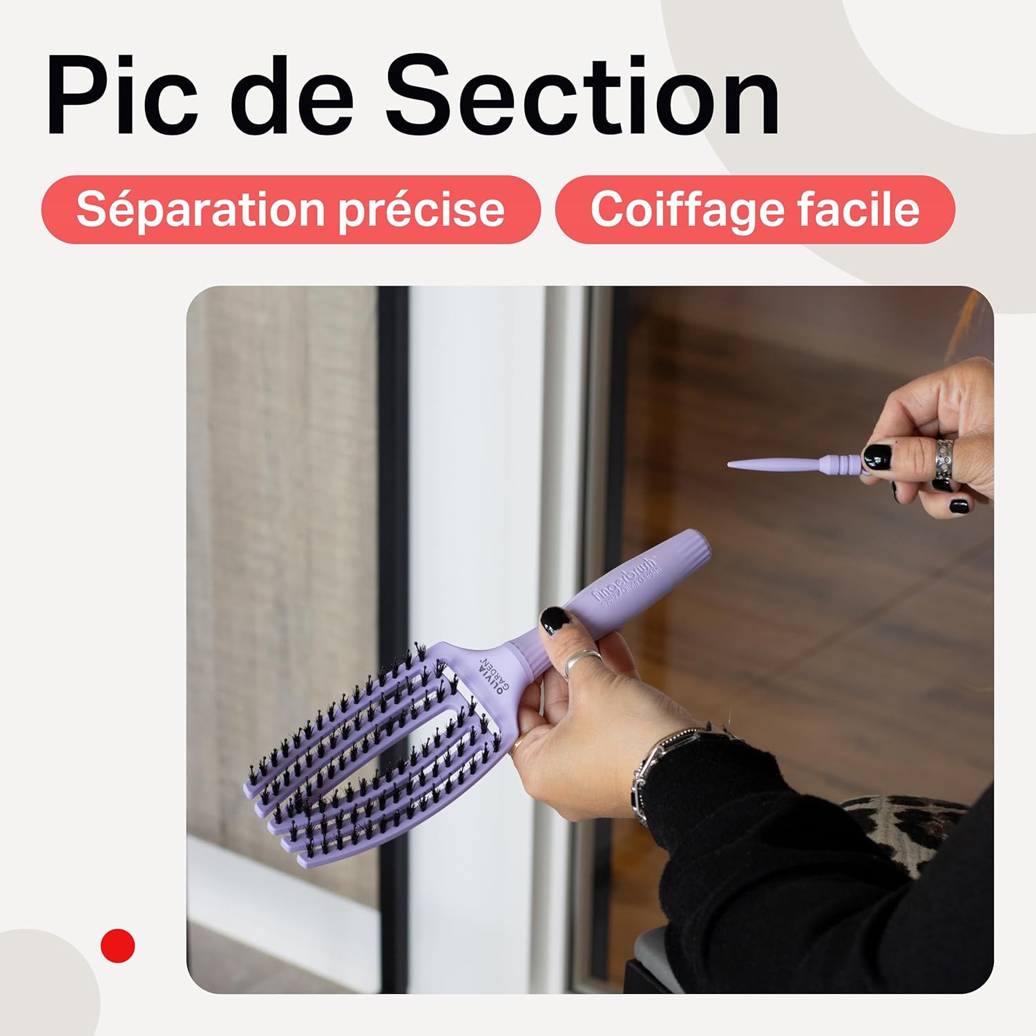 Olivia Garden - Fingerbrush Care Iconic - poils sanglier & nylon - Brushing lissant et brillant