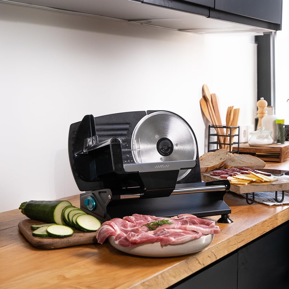 Cecotec - Rock'nCut Shuriken Steel - 190 mm - Trancheuse inox 200 W, épaisseur réglable 0-15 mm