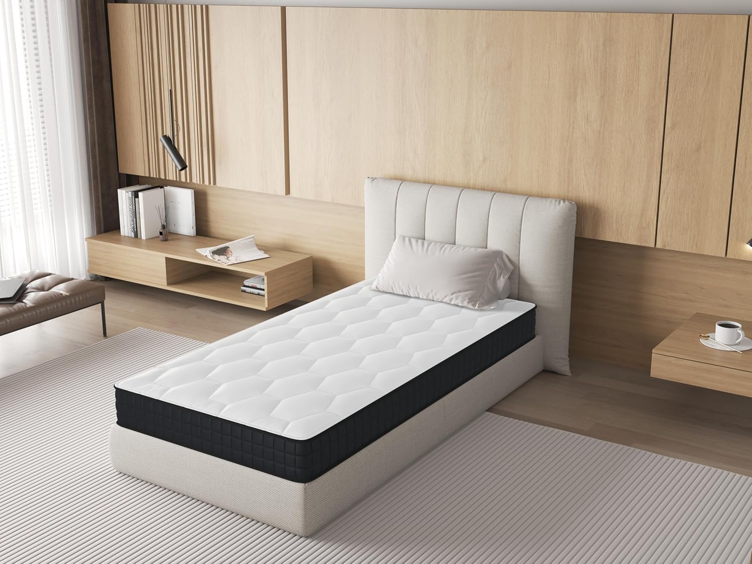 Matelas - mousse moelleuse, 90x190x14 cm, confortable, respirant
