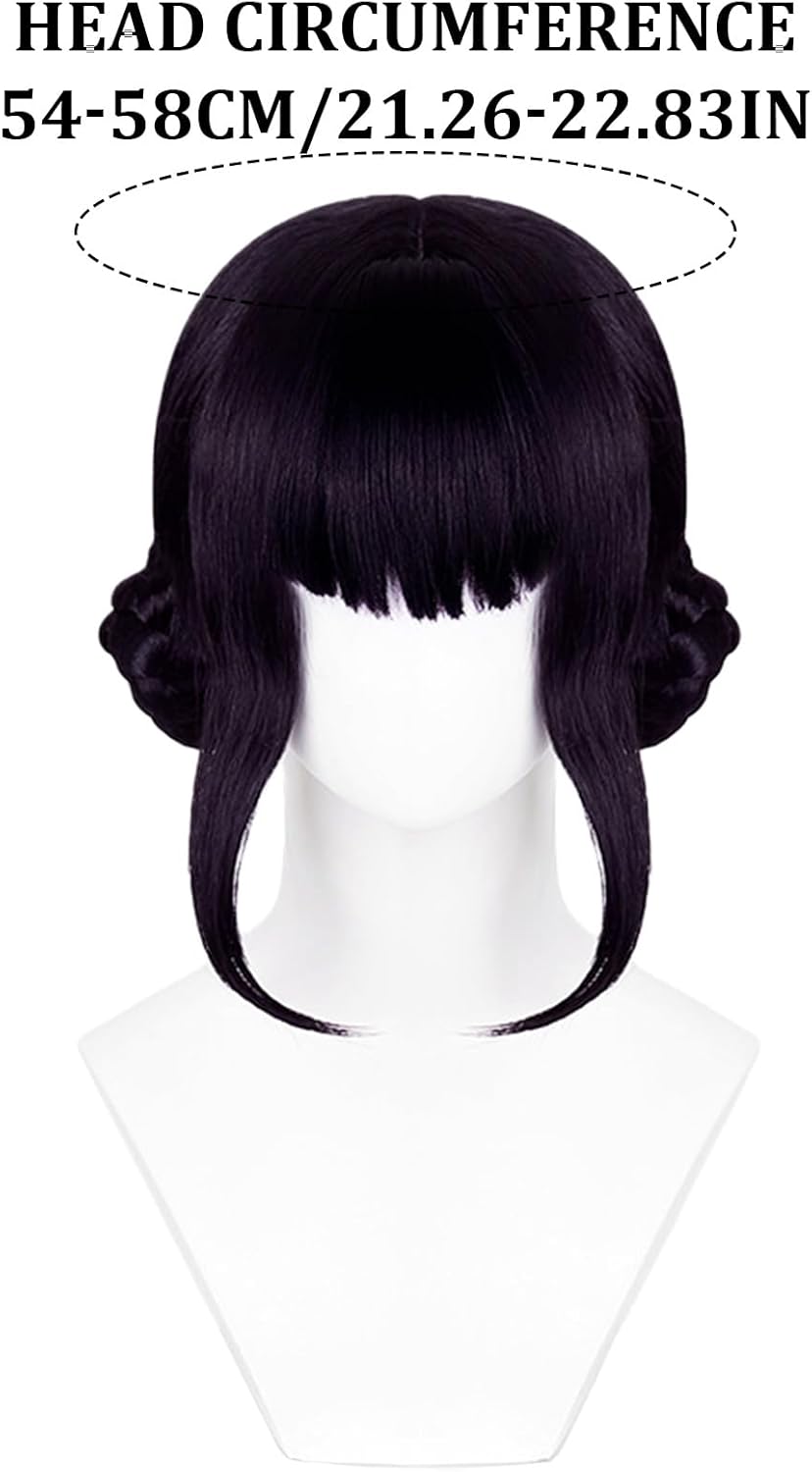 Perruque cosplay - longue tresse noir - résistante chaleur - fille