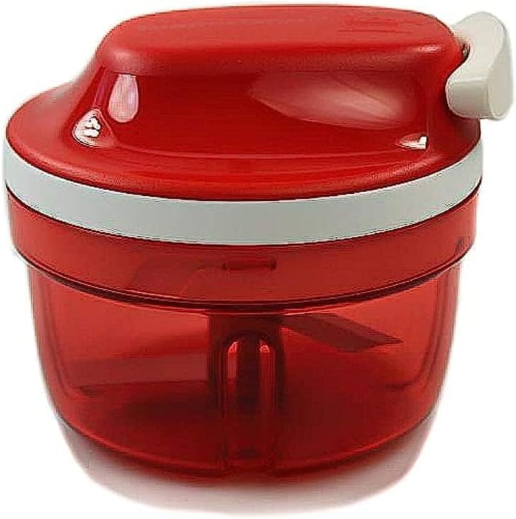 Tupperware - Turbo-Chef série Supersonic - coupe-oignons rouge compact - hachoir manuel multifonction