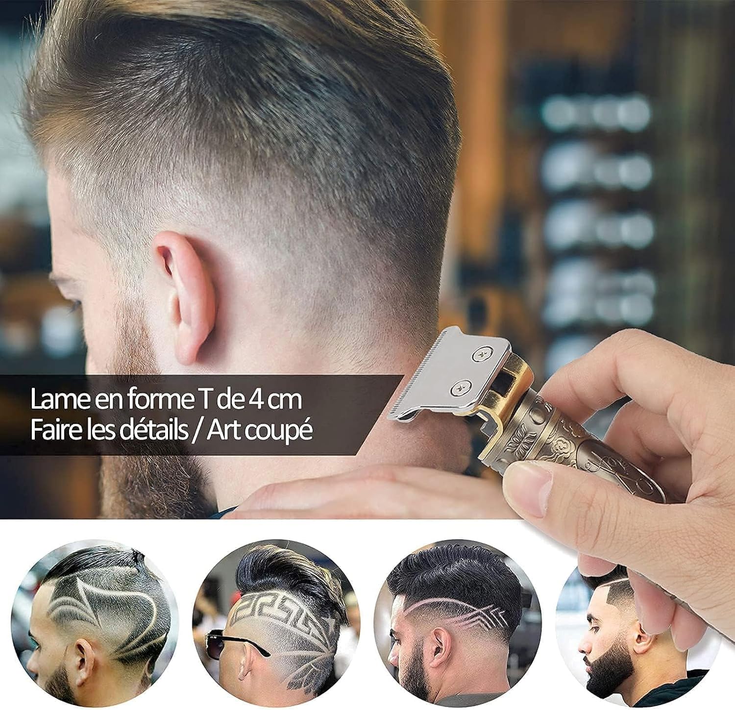 YiLFo - tondeuse cheveux et barbe homme - rechargeable USB, silencieuse, kit complet - YILFO