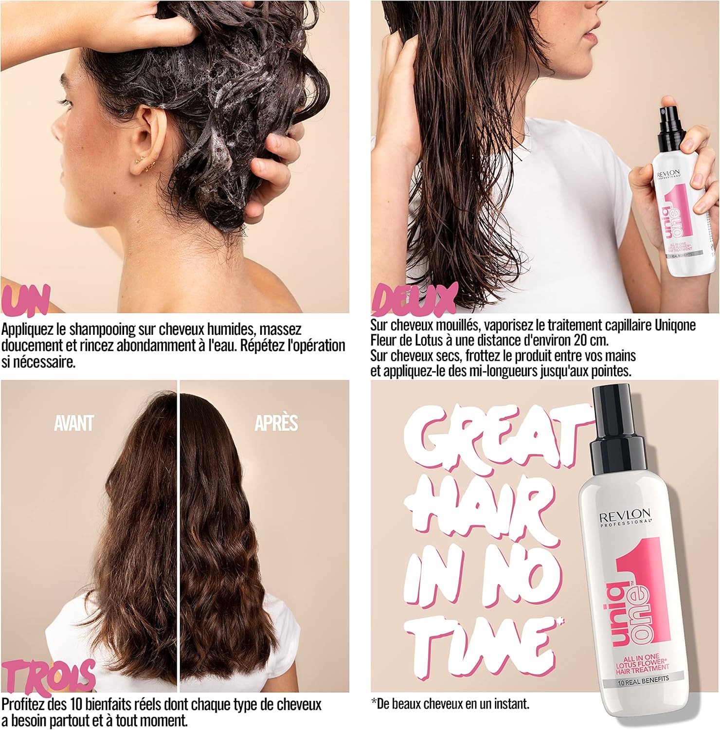 Revlon - UniqOne masque spray 150ml - soin vegan cheveux tous types