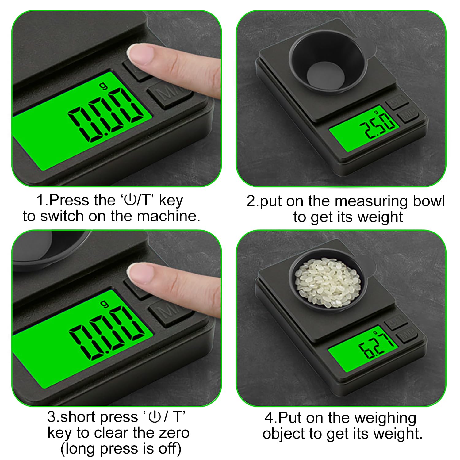 GeekerChip - balance de cuisine - 0,01g à 1000g - LCD, portable, multifonction