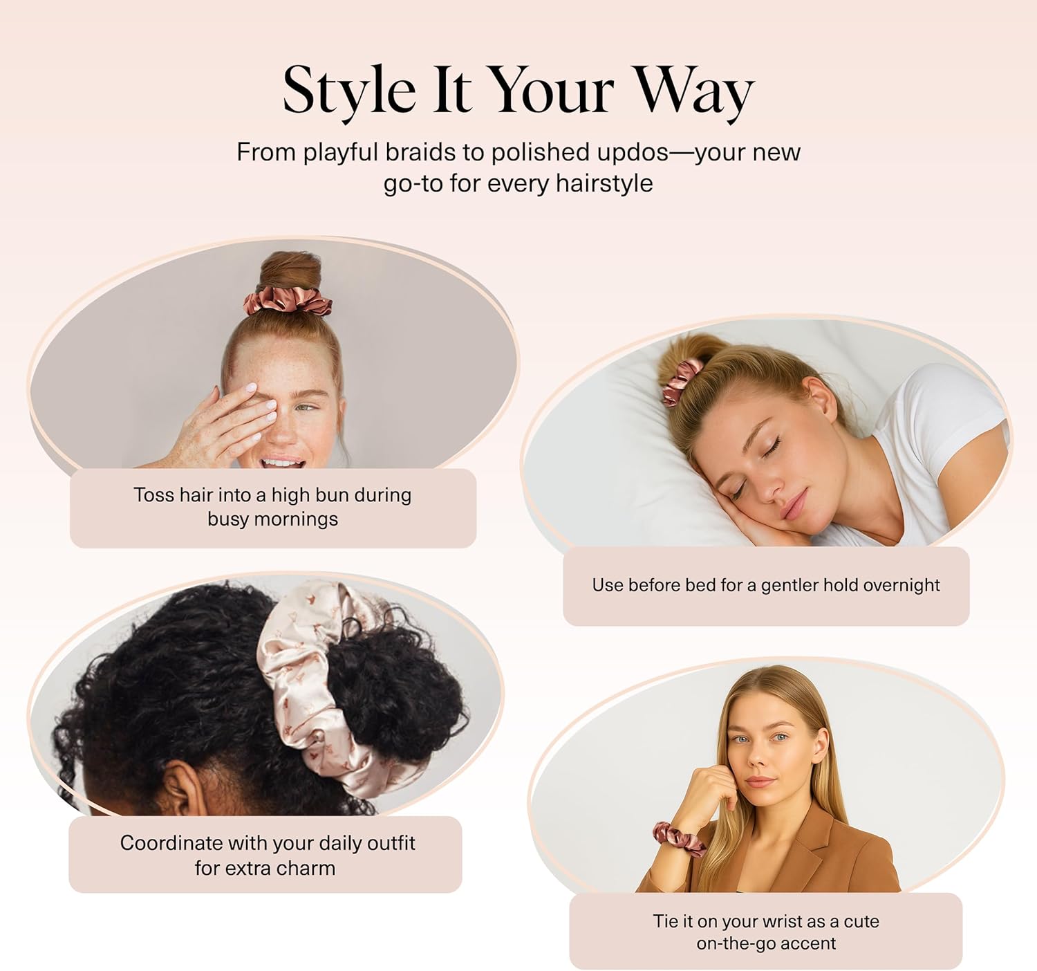 Kitsch - Disney Satin Scrunchies - 2 pcs - Cheveux tous types, sans pli