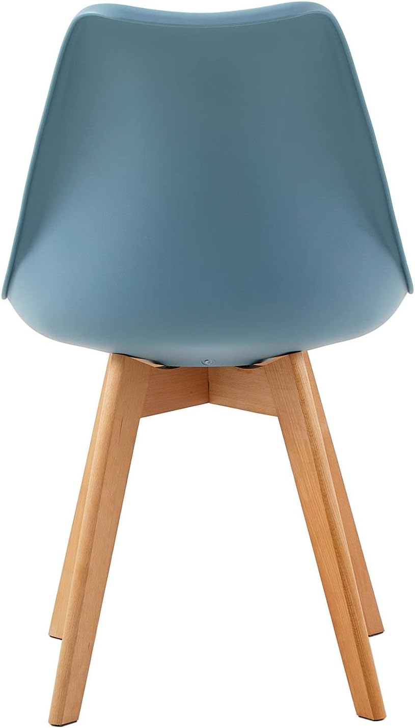 EGGREE - lot de 4 chaises scandinaves - assise rembourrée, pieds bois, coloris variés