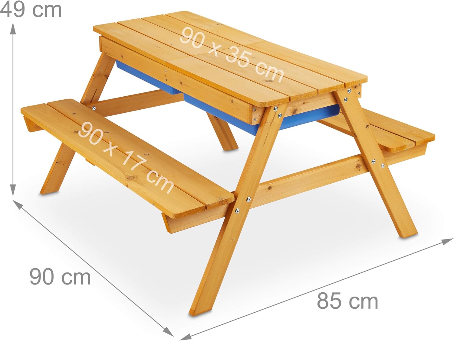 Relaxdays - Ensemble chaise table enfants 49x90x85 cm bois 2 en 1