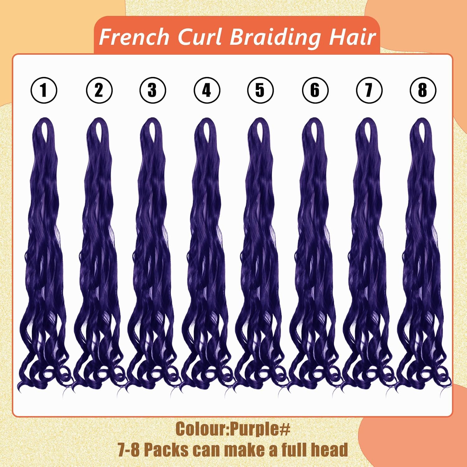 Enbeautiful - French Curl Braiding Hair - 24 pouces - 8 packs, boucles synthétiques, extrémités bouclées