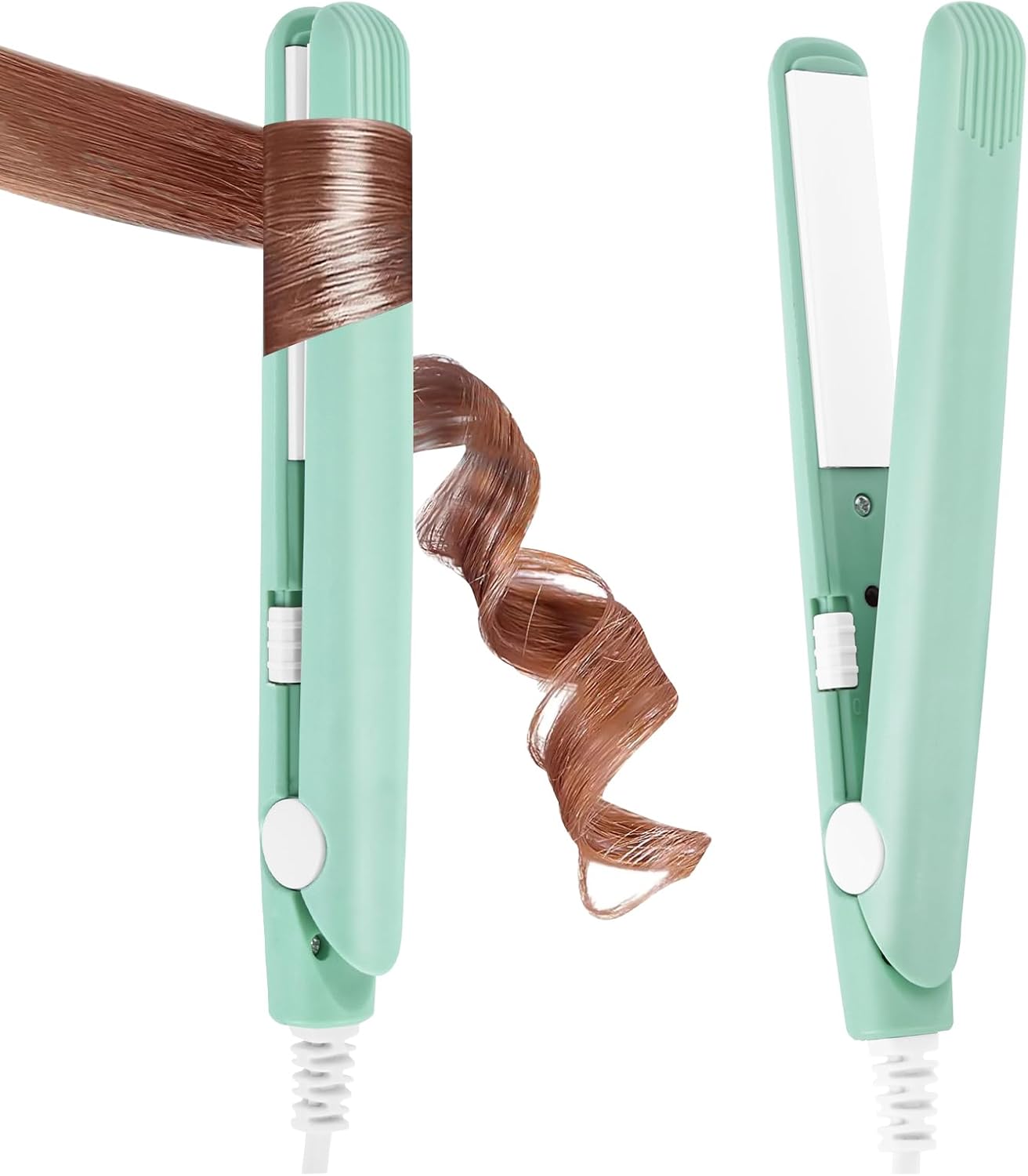 LOPHE - Mini fer à lisser 2 en 1 - compact, chauffe rapide 10s, 110-220V