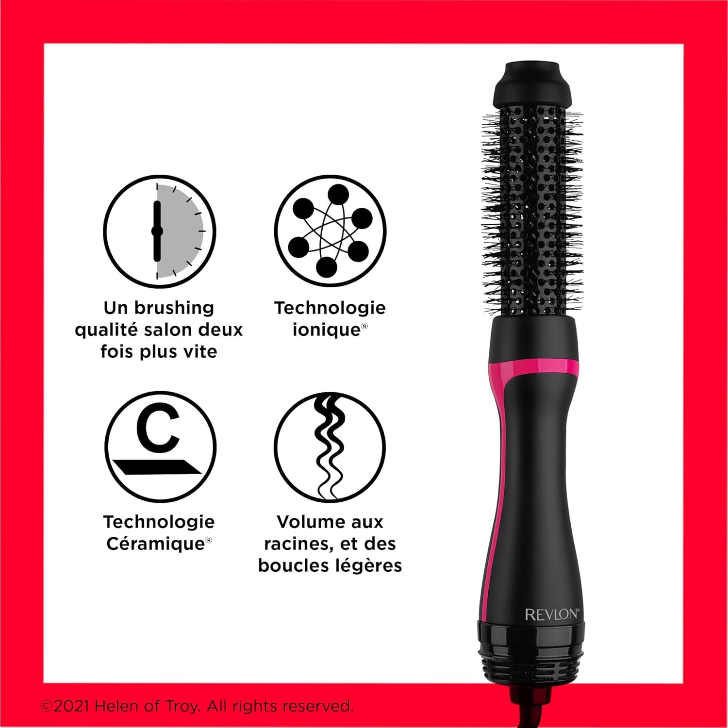 Revlon - One-Step Style Booster - brosse ronde 38mm - ionique, céramique, poils thermiques - RVDR5292UKE