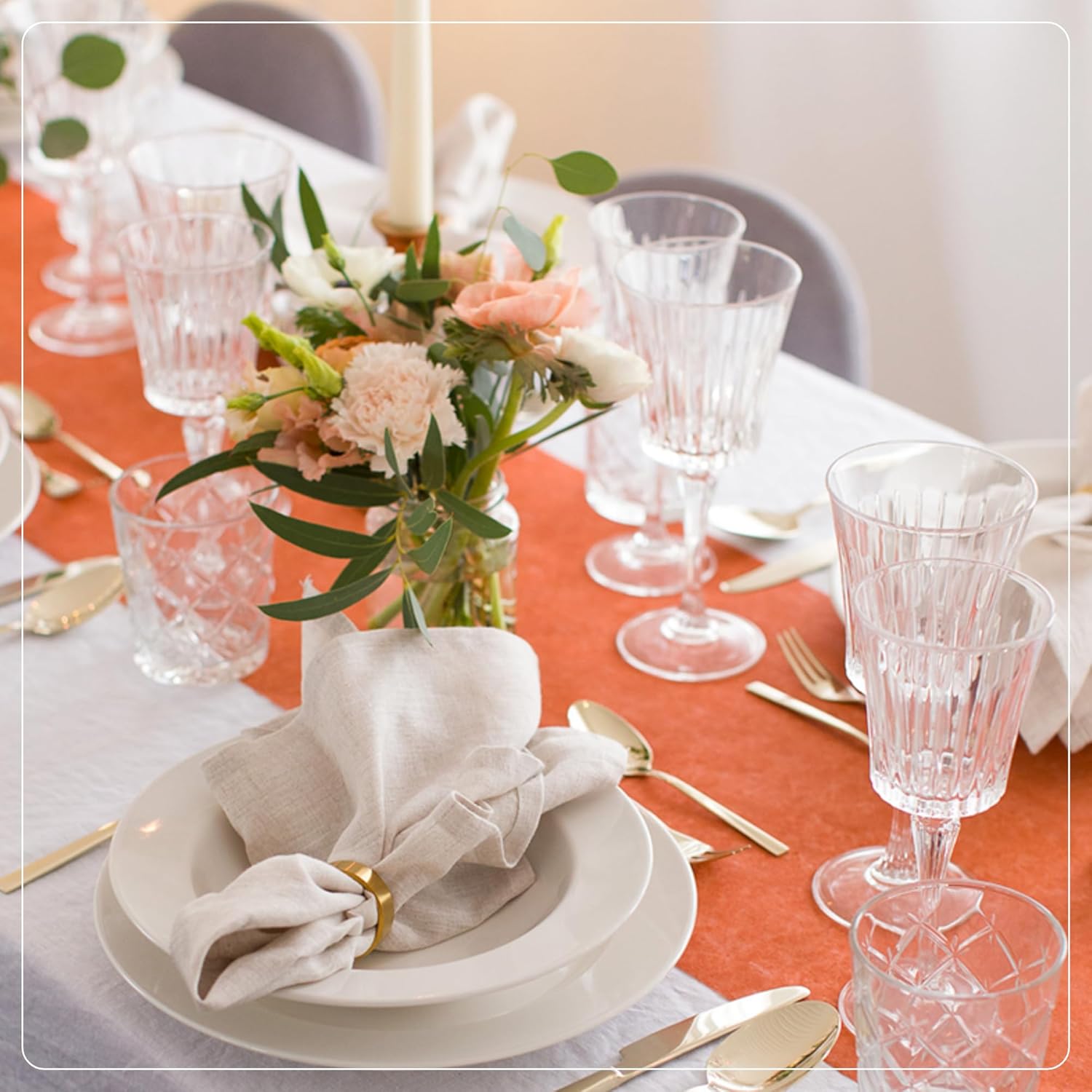 100%Mosel - Chemin de table non-tissé terracota - 30x2500cm - déco anniversaire et mariage