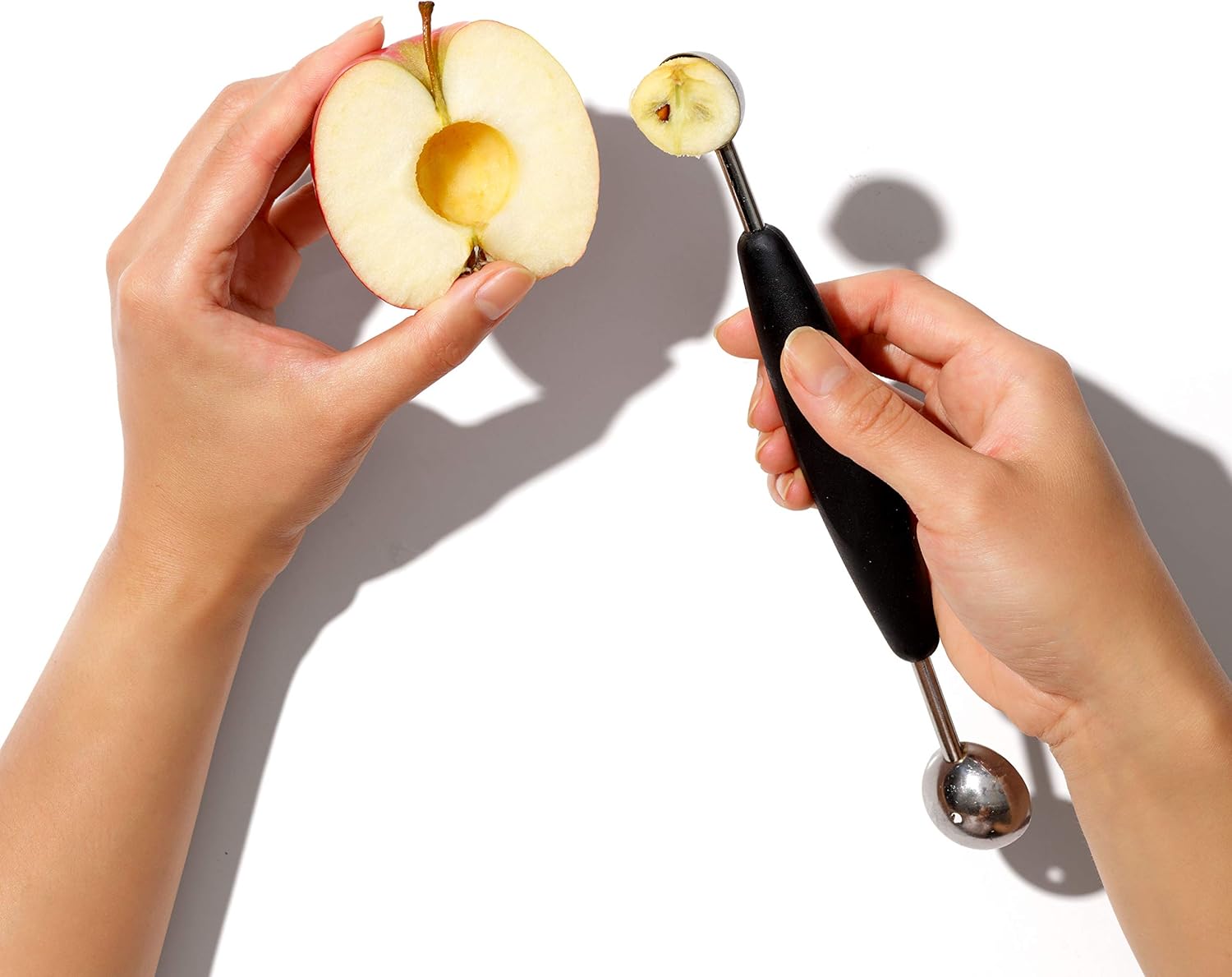 OXO - Good Grips - double cuillère inox - 2 tailles, manche ergonomique