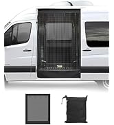 avec porte latérale ouverte révélant un grillage. Deux images plus petites montrent un panneau en filet amovible et un sac de rangement.