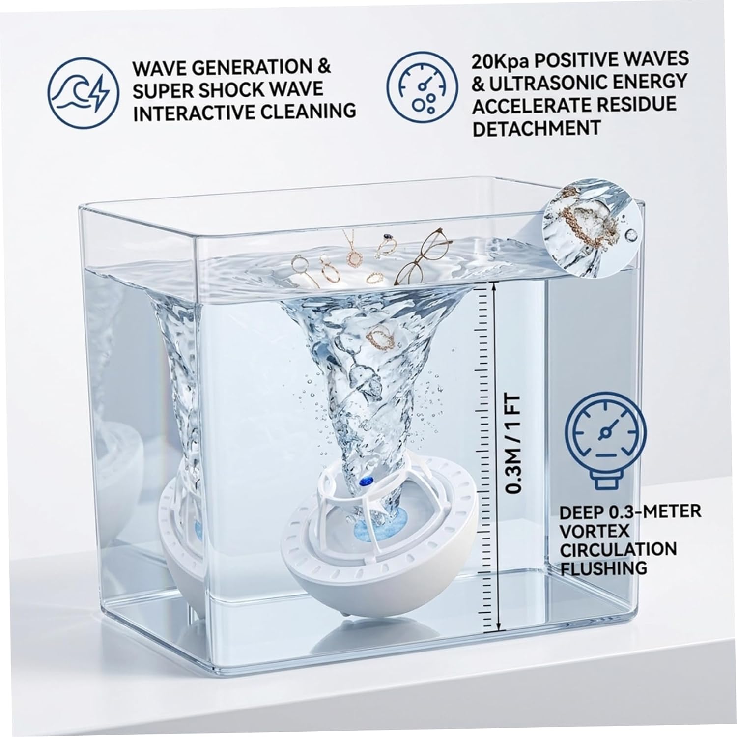 Mini lave-vaisselle compact USB, nettoyage puissant IP67, bleu, usage quotidien