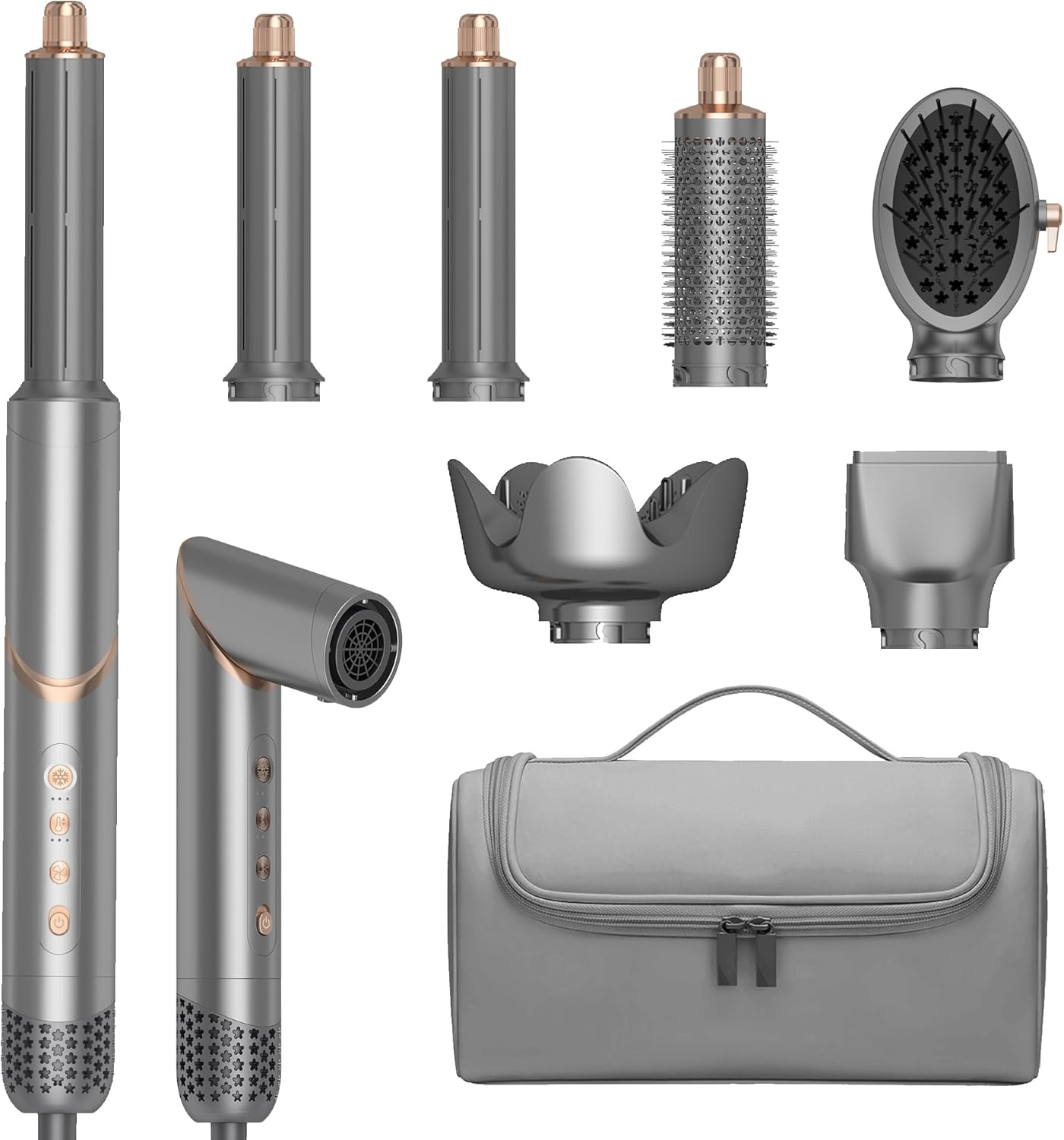 OKWRAP - Air Brush 6 en 1 - Styler multifonction, 110000 TR/MIN, accessoires voyage