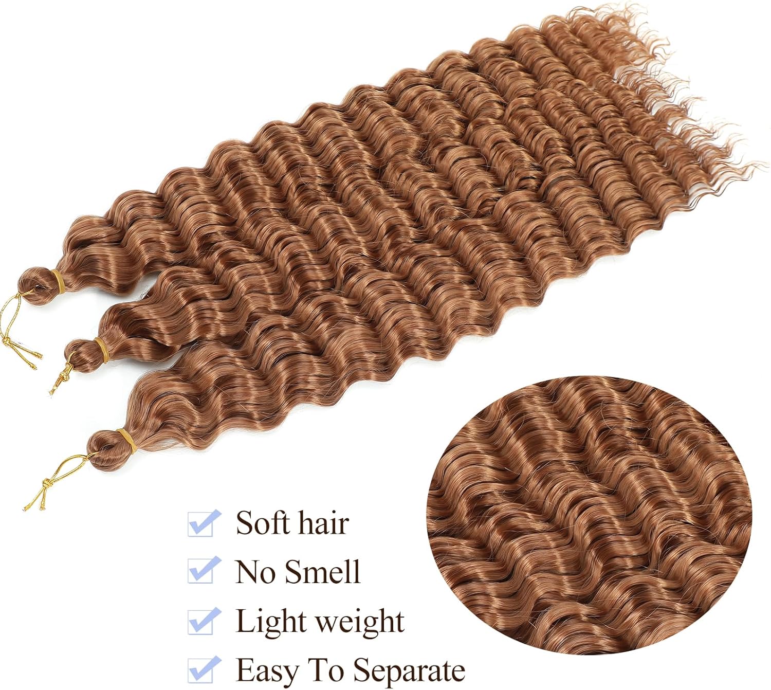 Extensions cheveux - tissage deep wave 18'' - pack 6, synthétiques bouclés