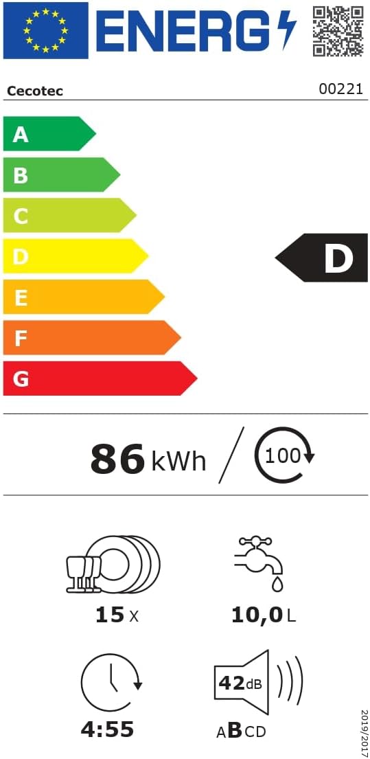 Cecotec - Bolero Aguazero (série 6210) - 60cm - 15 couverts, écran XXL, Dual Zone, Aquastop, AutoClean, 6210