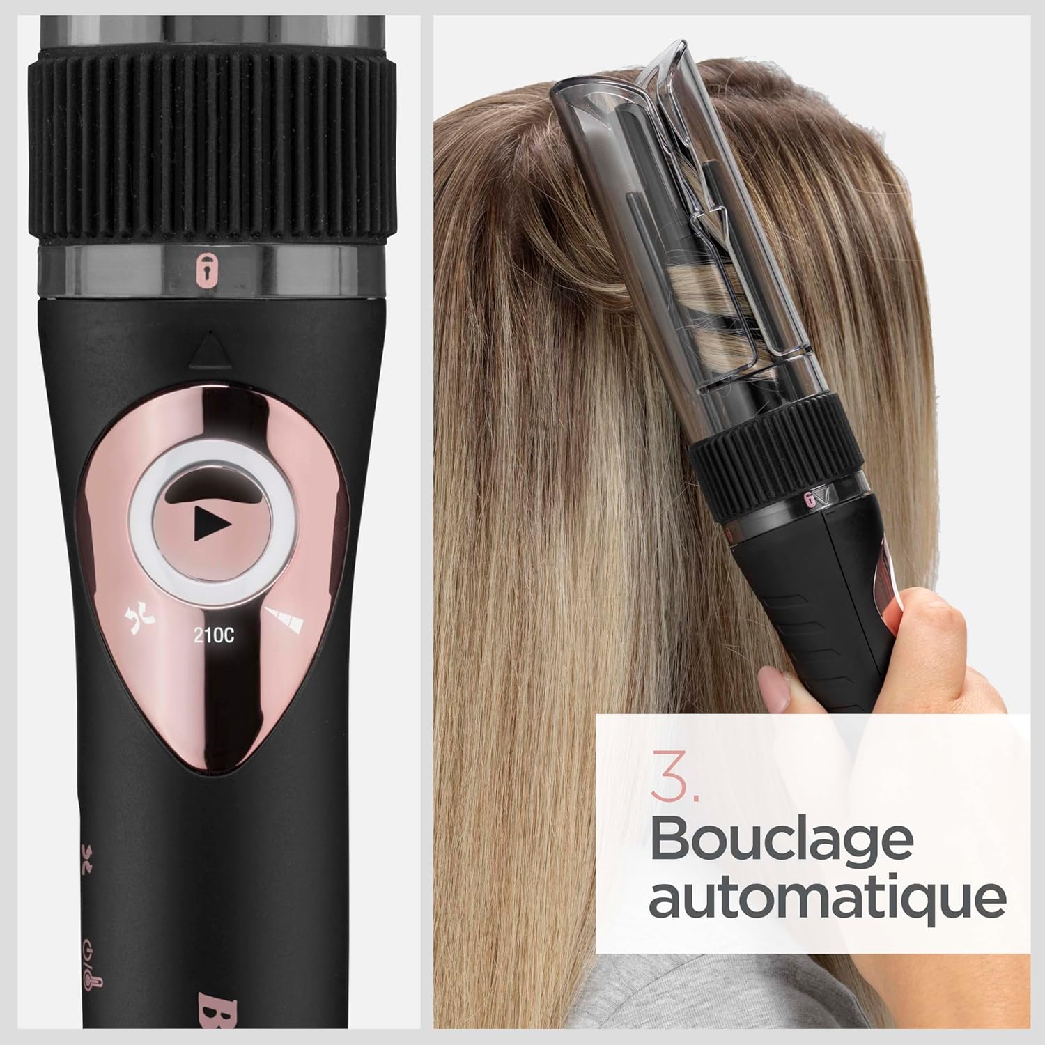 BaByliss - Curl Secret Lite - boucleur automatique, 5 températures, jusqu'à 210°C - C1031E