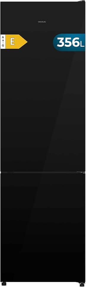 Cecotec - Combi 356i Black Glass - 200x59,5cm - 356L, Multi Airflow, FreshnessFlex, HumidityFlex, COOLMARKETCOMBI356IBLA