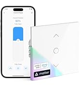 meross Matter Interrupteur Connecté Volet Roulant, Interrupteur Volet Roulant WiFi - Bouton Domot...