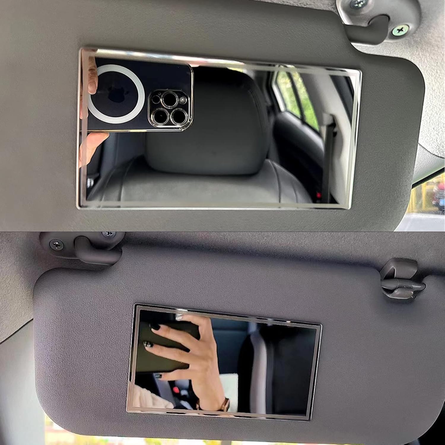 Miroir cosmétique universel - pare-soleil auto, portable, intérieur - compact, facile à installer