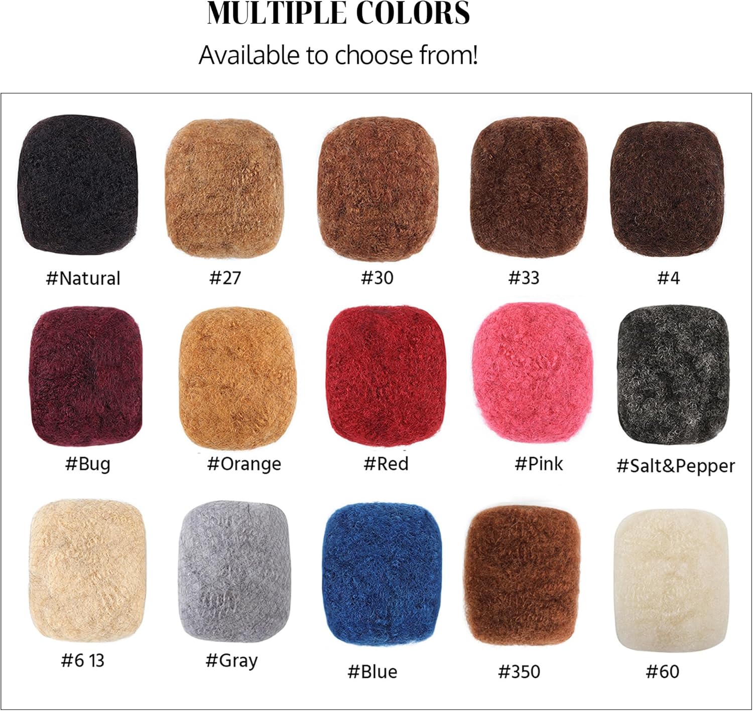 Extension cheveux naturels afro kinky 8 pouces, gris, pour dreadlocks