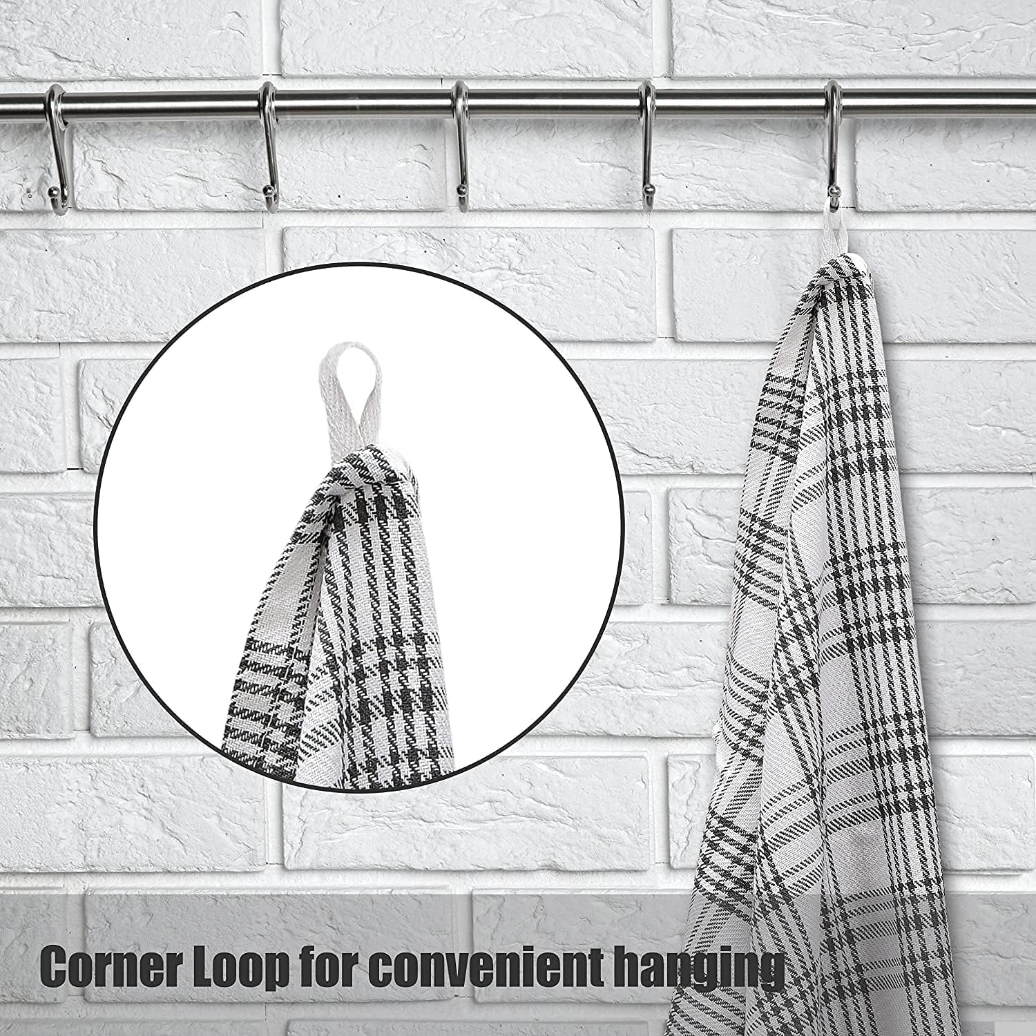 LinenWeave - lot cuisine 5 pièces - 45x70 cm - coton absorbant lavable - 5torchonsC