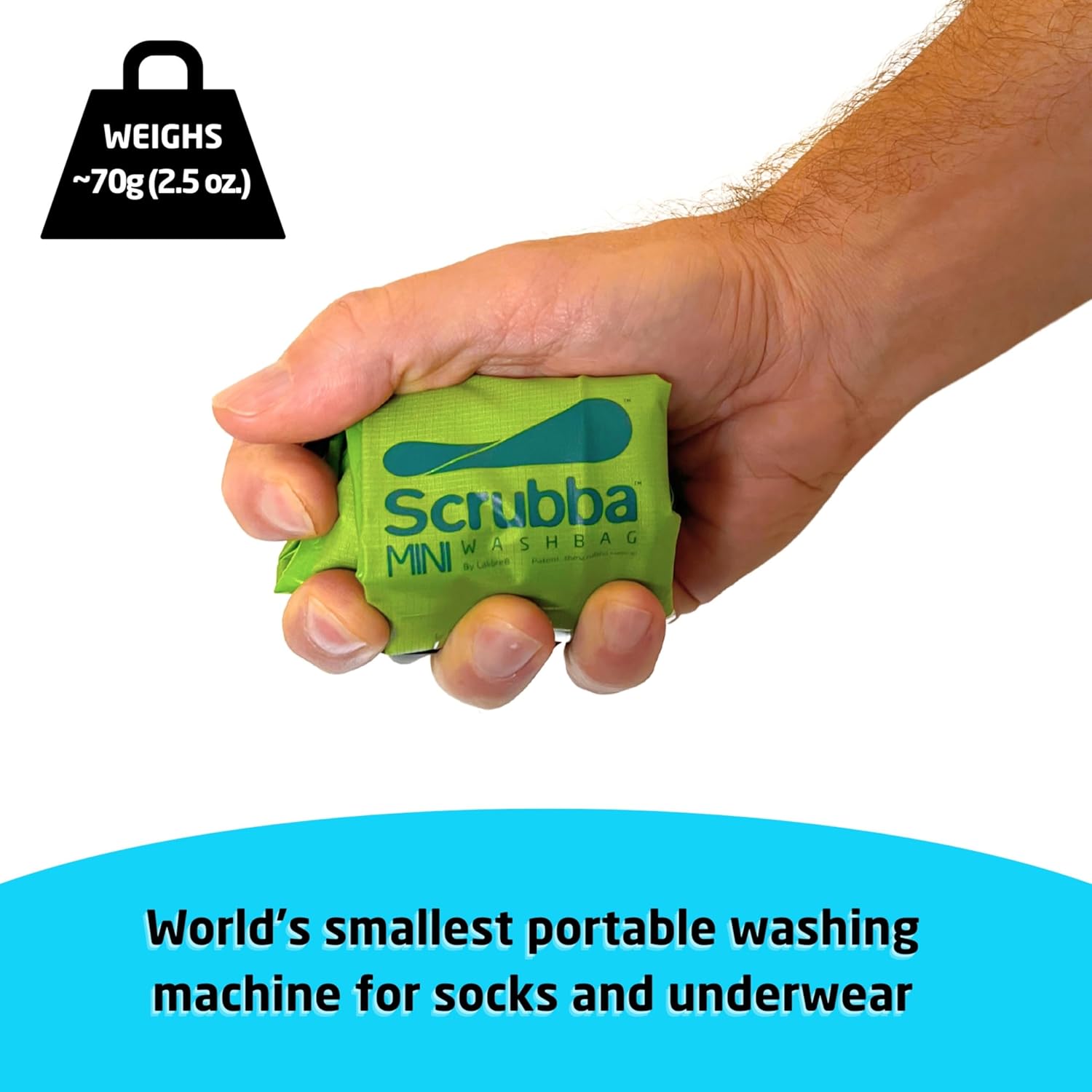 Scrubba - Mini sac de lavage portable ultra-compact, 70g, étanche