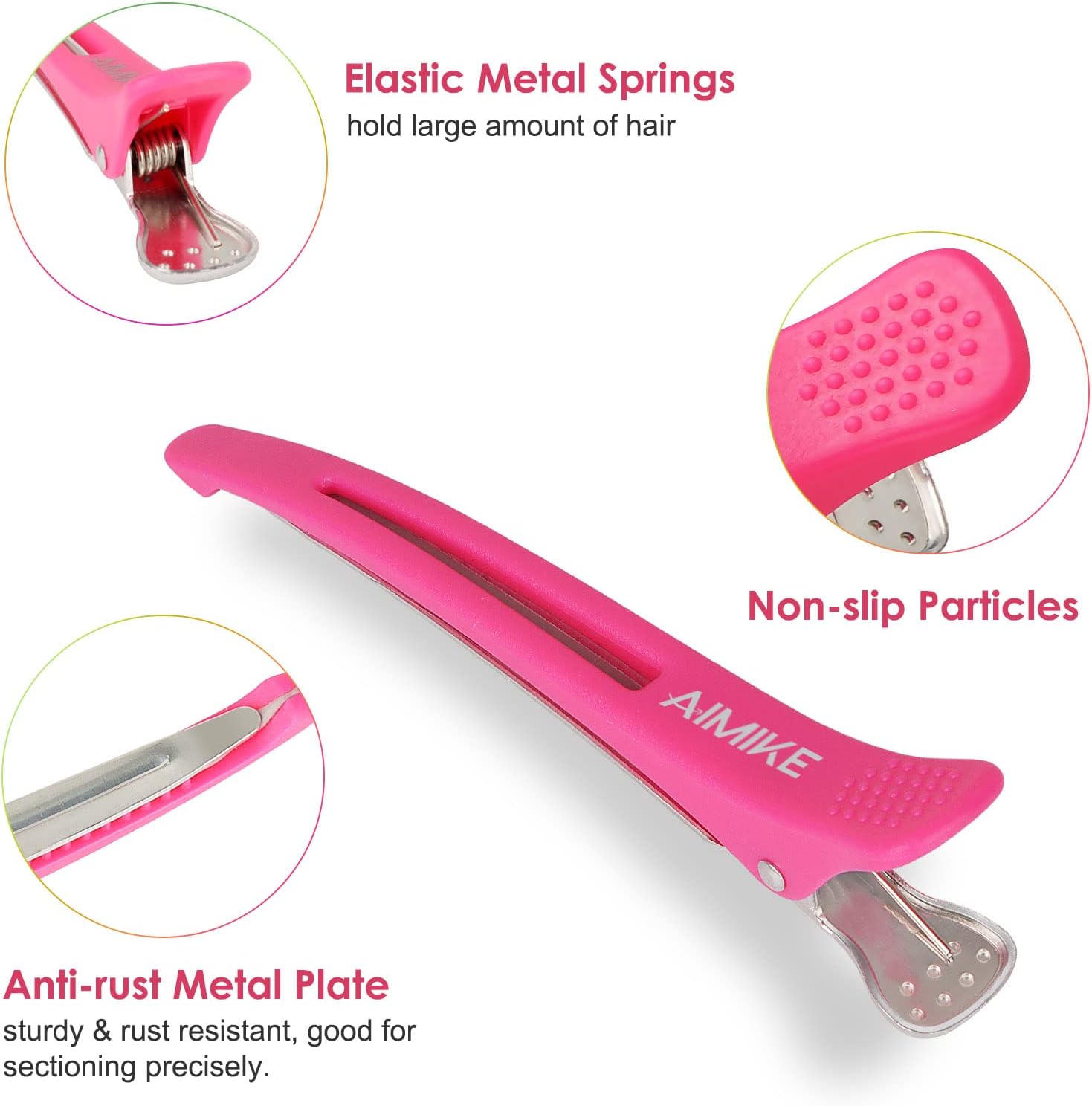 AIMIKE - Pinces à cheveux professionnelles néon 4,3