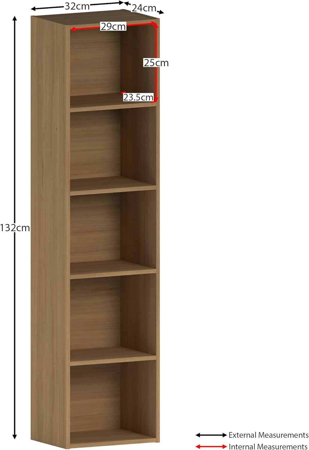 Vida Designs - Oxford Cube - 5 étagères en bois chêne, compacte