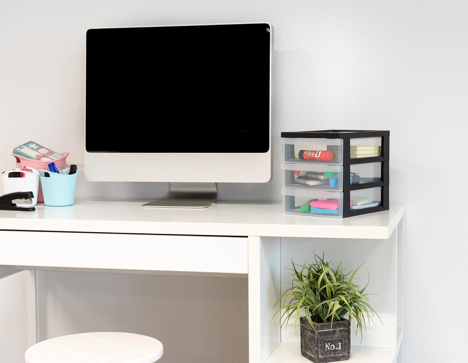 Iris Ohyama - DC-A5 - tour 3 tiroirs A5, plastique noir, sans BPA