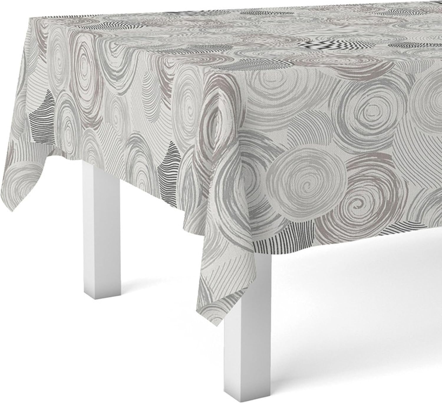 Nappe en Toile cirée - rectangulaire 300x140 cm - anti-taches, imperméable, facile d'entretien, gris