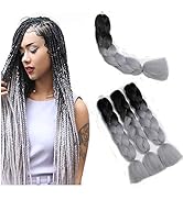 Kanekalon Meches Pour Tresses Africaine, ShowJarlly 24"Jumbo Braids Meches 3Paquets Extension de ...