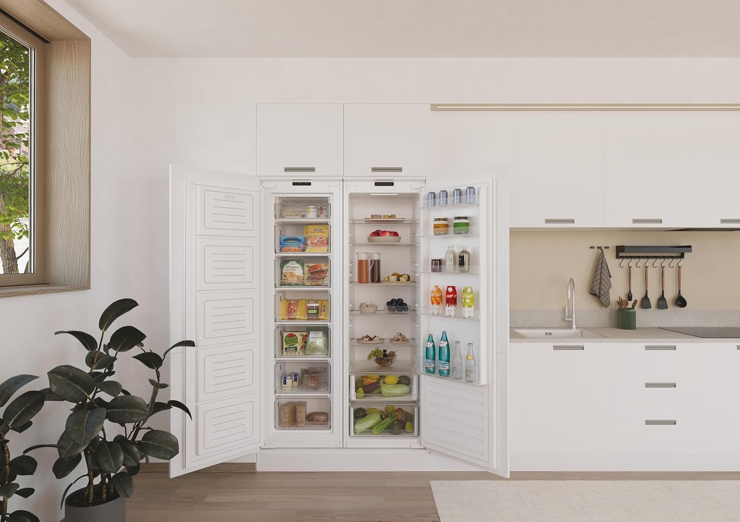 Candy - réfrigérateur 1 porte 178 cm, 316L, LED, porte réversible - CMS518EW