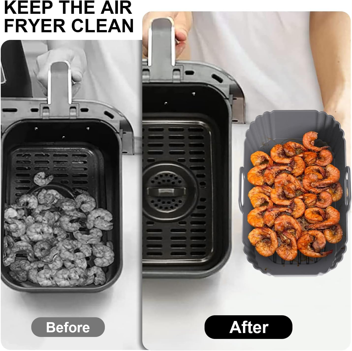 Moule silicone airfryer - compatible modèles 7,6L à 9,5L - réutilisable - AF300EU AF400EU AF200EU