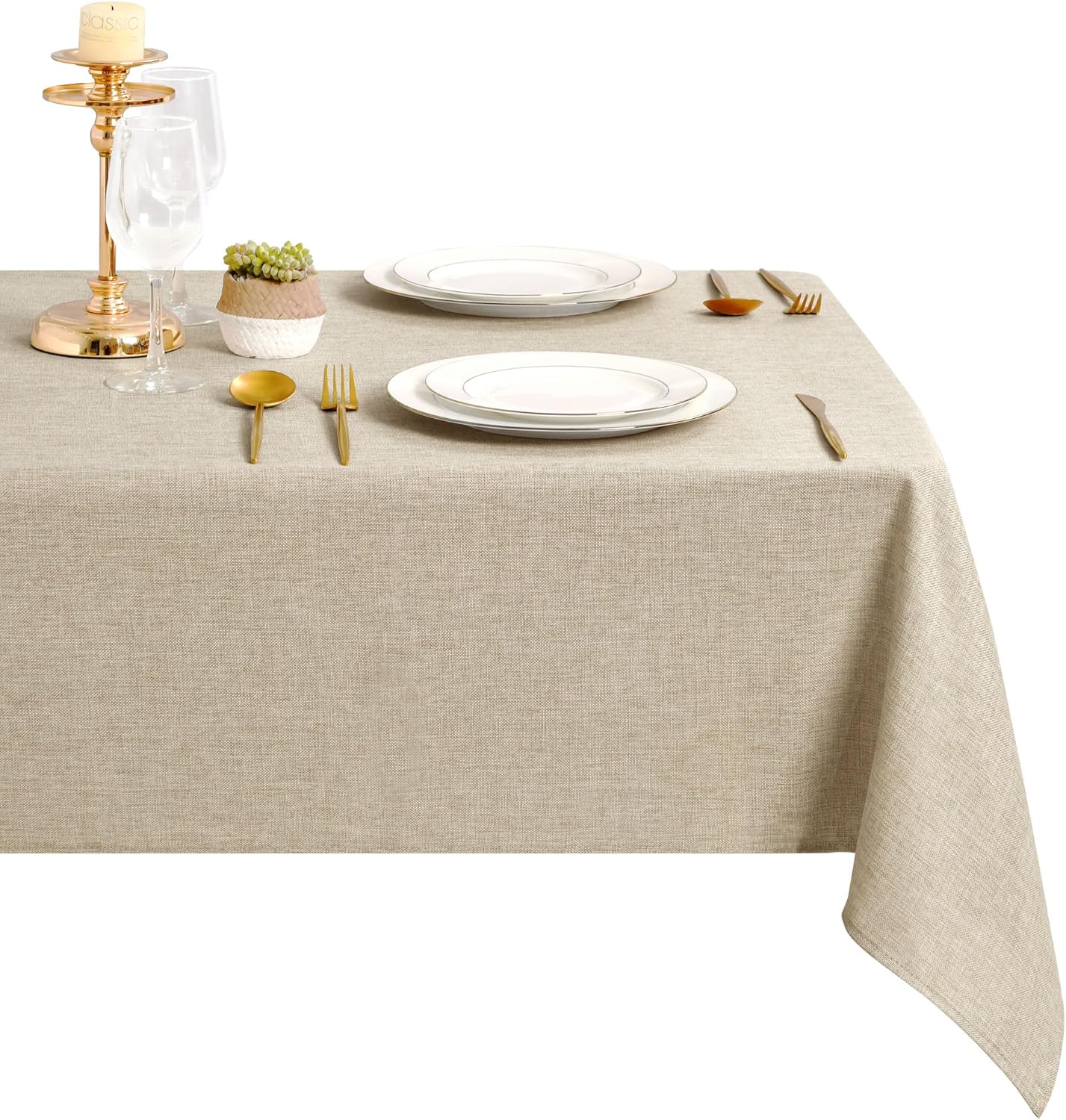 DWCN - nappe aspect lin - 135x180cm - imperméable, anti-tache