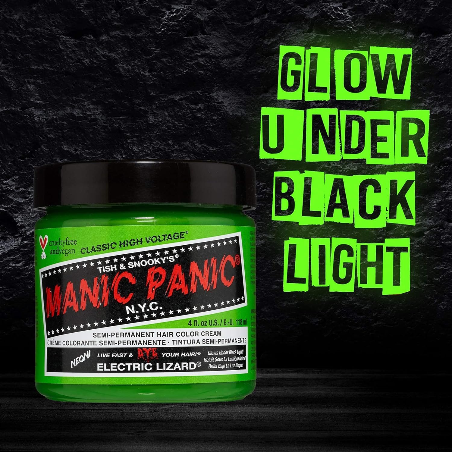 Manic Panic - Electric Lizard Cream - coloration cheveux - vert vif, finition crème