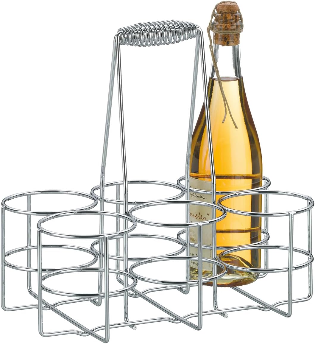 Kela - Loop porte-bouteille métal argent - 31x31x21 cm - design élégant 49880