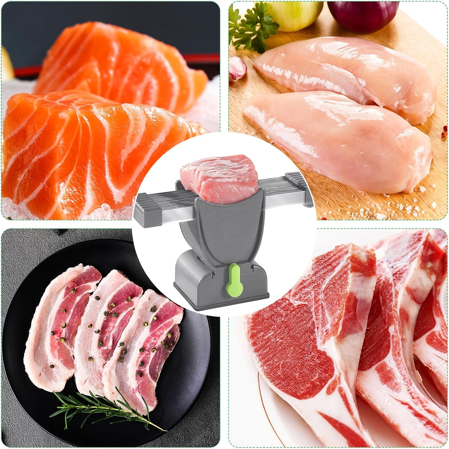 Trancheuse manuelle - préparation viande et légumes - découpe précise, usage polyvalent