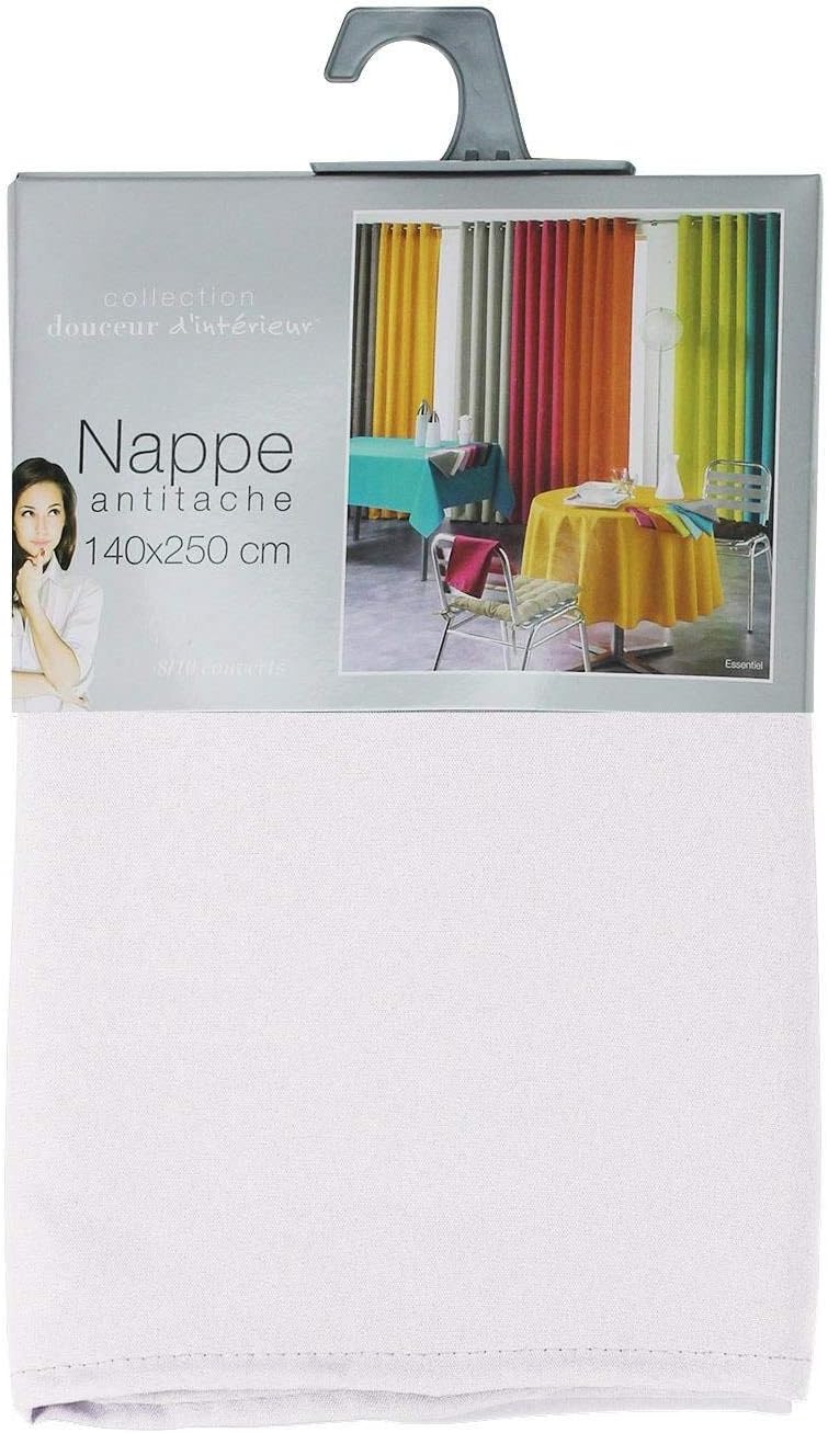 Nappe rectangle - Essentiel blanc - 140x250 cm - polyester uni