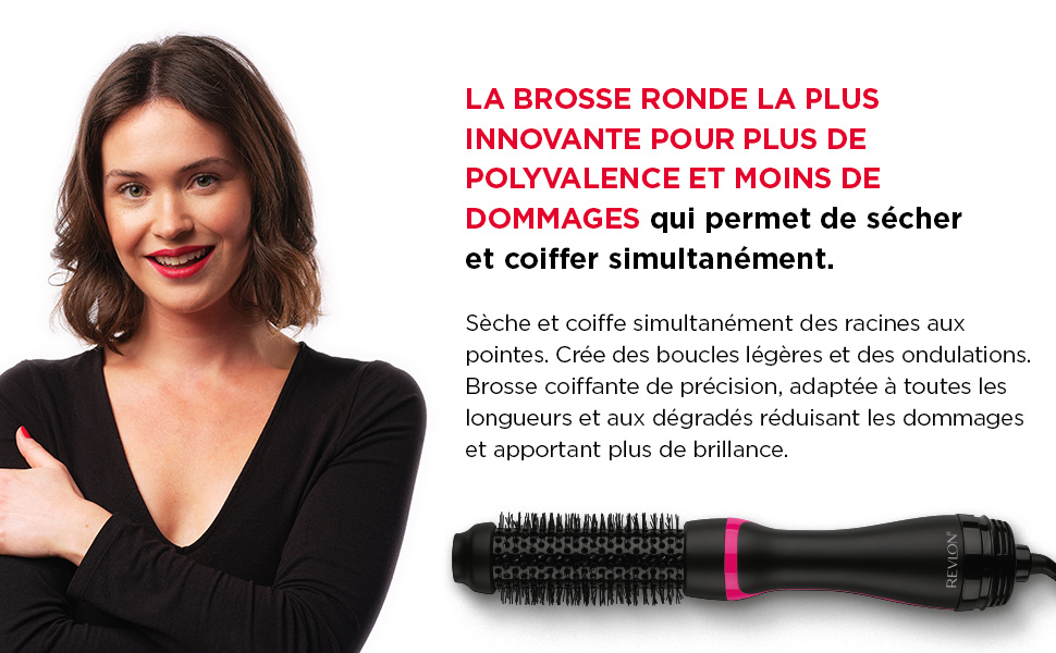 Revlon; Brosse séchante; coiffante; ronde; Poils thermiques; revêtement céramique; IONIQUE;