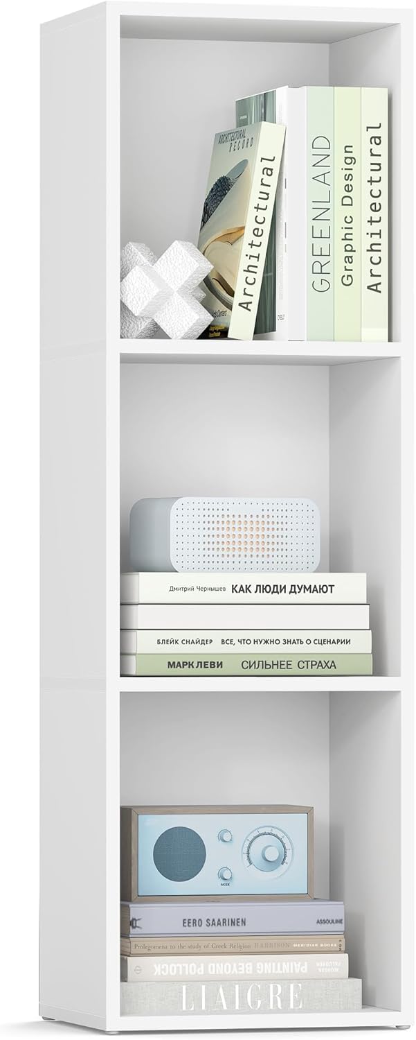 VASAGLE - Custos Collection - 3 niveaux, compartiments ouverts, blanc, LBC433W01